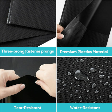 Textured 2 Pocket Folder with 3 Prongs, 3 Pack Letter Size 8.5x11, Heavy Duty Textured Folder with Metal Fasteners for School, Office & Business (Black)