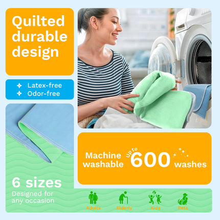 4 Pack 34" x 36" Bed Pads Washable Waterproof for Incontinence Adults, Kids - photo 6