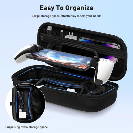 Foluck 3 in 1 Carrying Case for PlayStation Portal Remote Player, EVA Hard Case for PS5 Portal with Soft Silicone Protective Cover Skin Case, 2 Screen Protector, PS5 Portal Console Accessoris Bundle