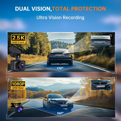 Front and Rear 2.5K Dual Dash Camera for Cars - photo 3