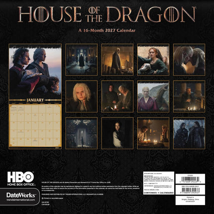 2027 Game of Thrones - House of the Dragon Wall Calendar