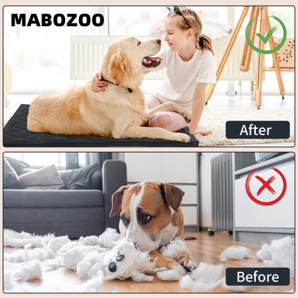 Dog Bed - Chew Proof Crate Pad, Machine Washable Quilted Mat for Aggressive Chewers, Durable for Medium Dogs, Black Kennel Pad (22x35 in)