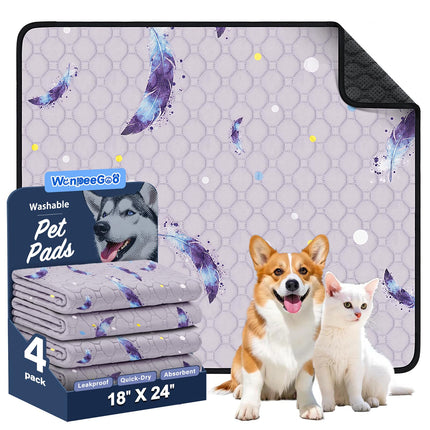 Washable Dog Pee Pads, Non-Slip Waterproof, 36 x 41 in, 2 Pack, Feather