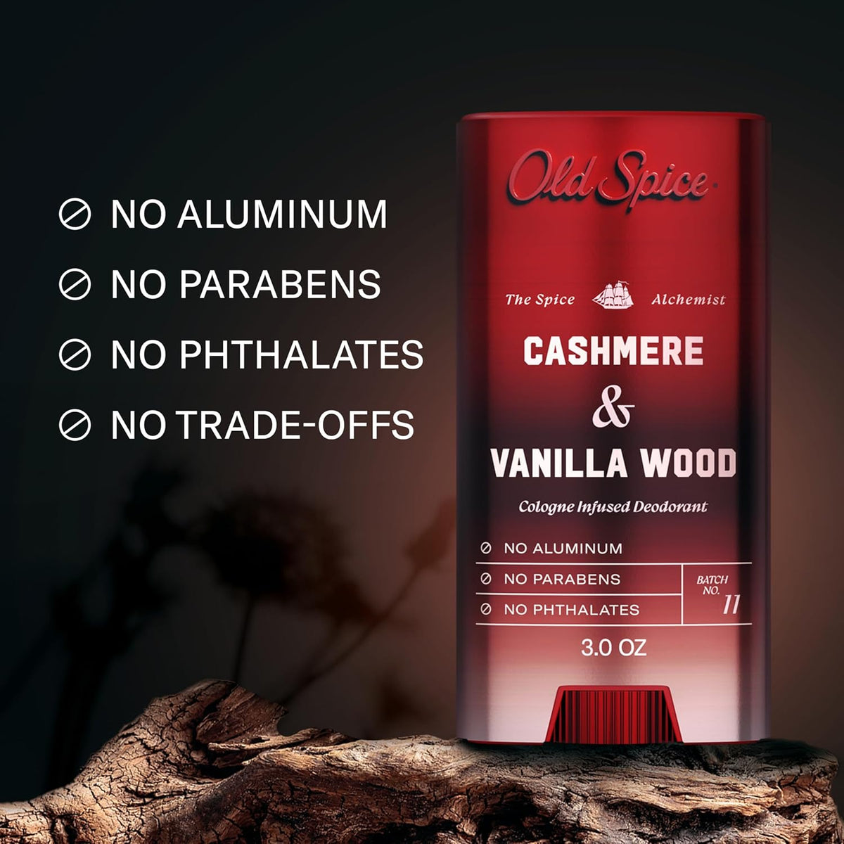 Aluminum Free Men's Deodorant, Cashmere + Vanilla Wood Scent, 3.0 oz - photo 3