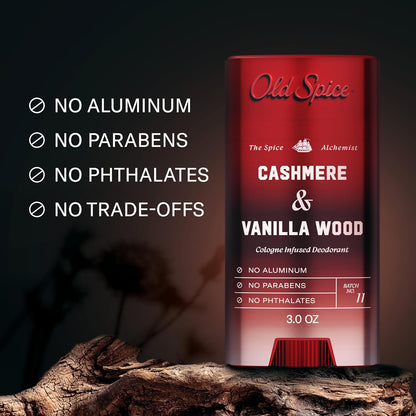 Aluminum Free Men's Deodorant, Cashmere + Vanilla Wood Scent, 3.0 oz - photo 3