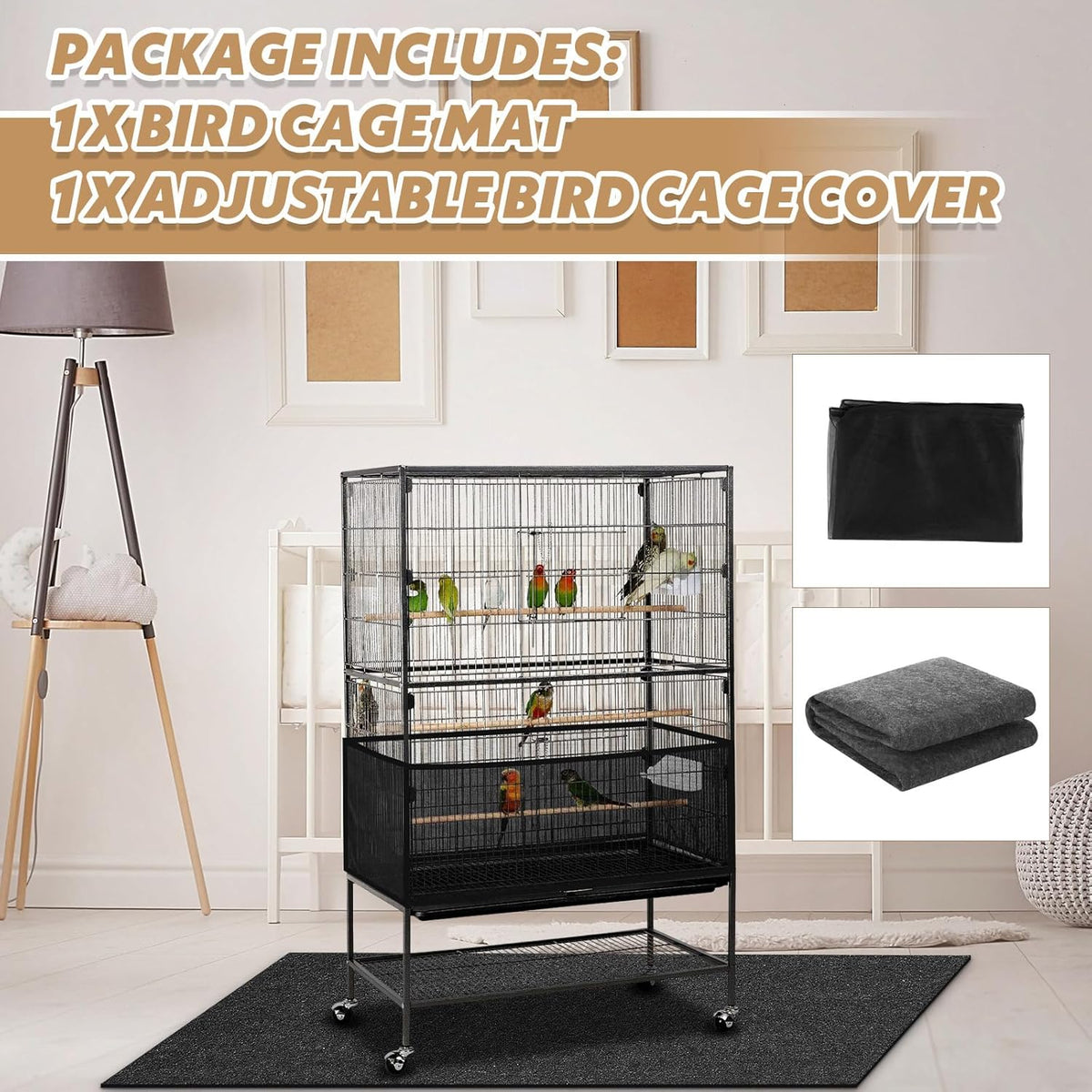 48 x 36 Inch Bird Cage Mat with Adjustable Seed Catcher - photo 3