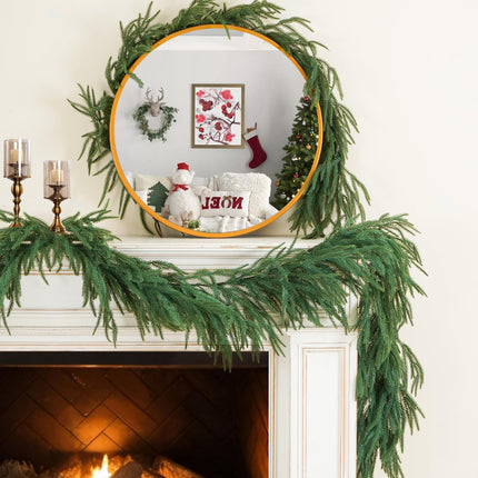 9FT Artificial Norfolk Pine Garland, Realistic Christmas Greenery Garland