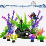 Fish Tank Decor Set with Shipwreck Decoration