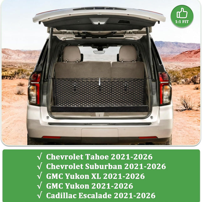 3-Layer SUV Cargo Net with Zipper Bag, 2021-2026 Fit
