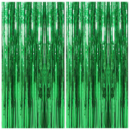 2 Pack Silver Foil Curtain Party Streamers Metallic Tinsel Foil Fringe Photo Booth Backdrop for Birthday Wedding Engagement Baby Shower Bachelorette Christmas Holiday Celebration Party Decorations
