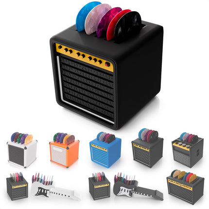 Guitar Pick Holder Box With Drawer, Amp Display, Black, 9 Slots