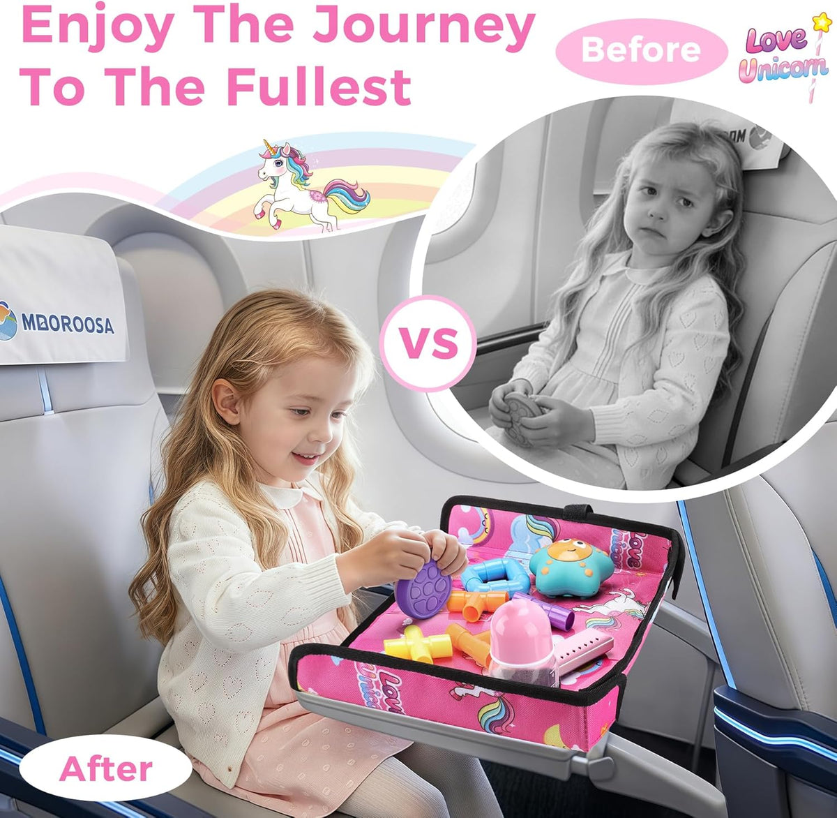 Airplane Tray Table Cover – Foldable Travel Tray Cover for Toddlers 1-3 – Universal Fit for Airplane - photo 5