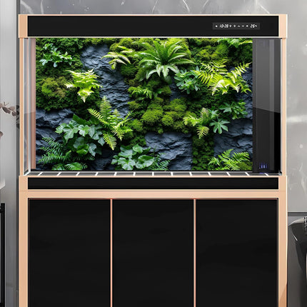 Rock Wall Reptile Habitat Background Greenery-Infused Room Vertical Moss Wall Terrarium Background Nature's Embrace Tropical Green Plants Fish Tank Background Moss Wall Aquarium Background 36x18in