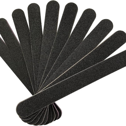 HeeYaa Nail File 10 PCS Professional Double Sided 100/180 Grit Nail Files Emery Board Black Manicure Pedicure Tool and Nail Buffering Files