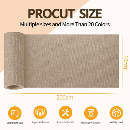 Fabric Repair Tape, Self-Adhesive Couch Patch Repair Fabric Patches for Furniture, Couch Repairing Kit Tape for Upholstery, Carpets, Chairs, Sofas, Pillows Linen 4x80 Inch Beige