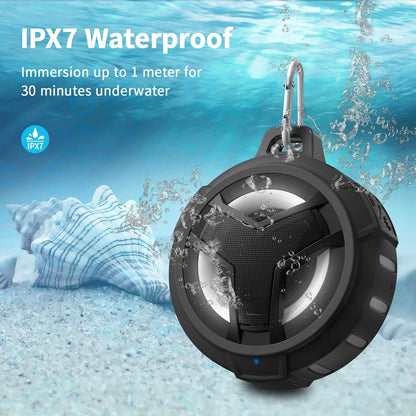 Portable Bluetooth Shower Speaker, LED Light, 2000mAh, Hands-Free Calling - photo 2