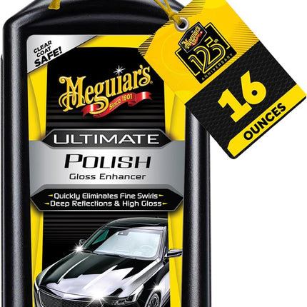 Meguiar's Ultimate Polish – High-Gloss Polish for a Show Car Shine – Permanently Removes Light Swirls to Produce a Deep, Wet Reflection with a High Gloss Shine - Easy to Use, 16 Oz