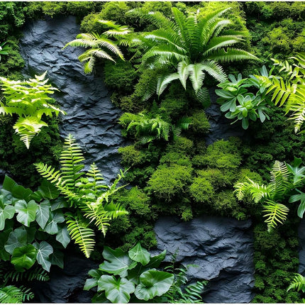 Rock Wall Reptile Habitat Background Greenery-Infused Room Vertical Moss Wall Terrarium Background Nature's Embrace Tropical Green Plants Fish Tank Background Moss Wall Aquarium Background 36x18in