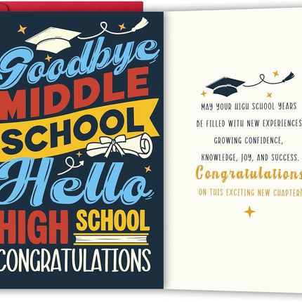 Funny Middle School Graduation Card Gift for Boys Girls Teenagers, Congratulations Card for Middle & High School Student, Proud of You Cards, Gift for 8th Grade Graduate