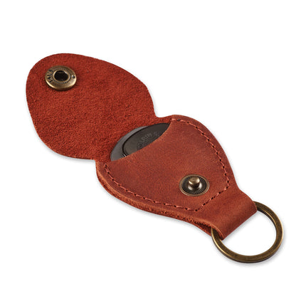 Leather Guitar Pick Holder Keychain, Guitar Pick Holder Case Bag, Plectrum Key Fob Cases Bag, Gift for Guitar Players Cognac