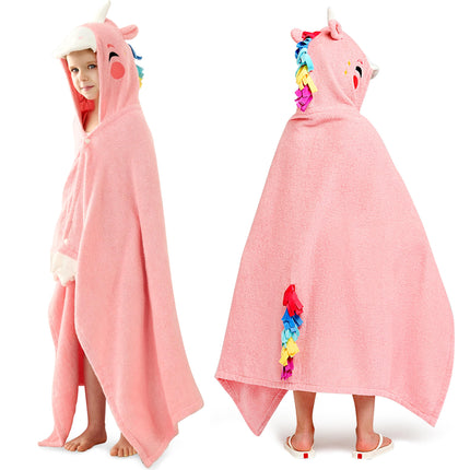 Dinosaur Hooded Towel for Kids Soft 100% Cotton Bath Beach Towel 30" x 50" for Kids 3-8 Years Toddler Pool Poncho with Hood Absorbent Swim Wrap for Boys Girls