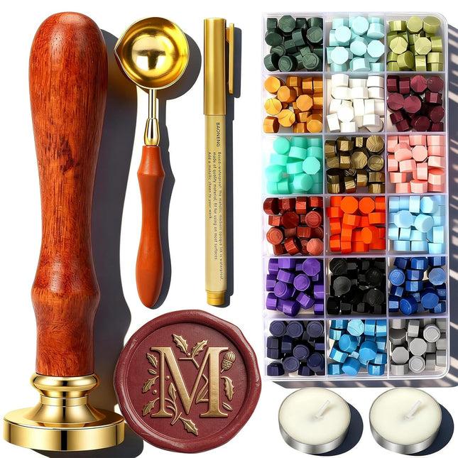 M Wax Seal Stamp Kit, 360 PCS 18 Colors Wax Beads