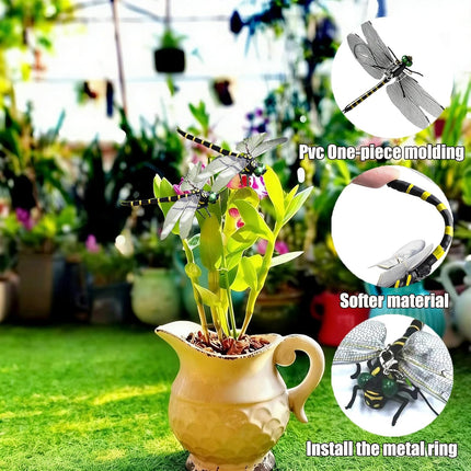 4PCS Dragonfly Clip, 3D Fake Dragonfly Clips to Keep B ugs Away,Artificial Dragon Fly for Deer and Horse,Fly Scare Devices for Indoor Outdoor