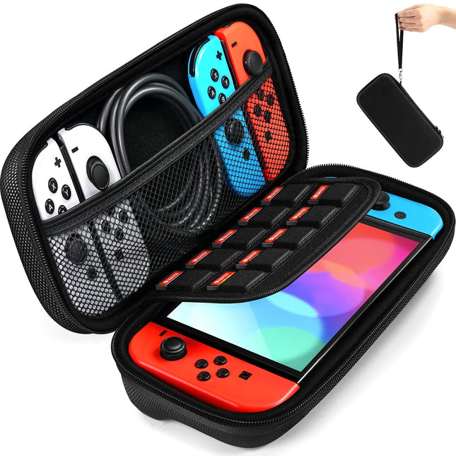 Carrying Case for Nintendo Switch and NEW Switch OLED Model(2021),Portable Hard Shell Pouch Carrying Travel Game Bag