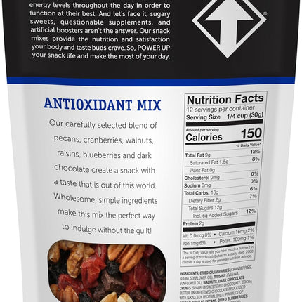 Power Up Trail Mix, Antioxidant Trail Mix, Non-GMO, Vegan, Gluten Free, No Artificial Ingredients, Gourmet Nut, 13 Ounce Bag, Blue, 13 Ounce (Pack of 2)