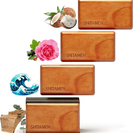 Car Air Freshener, Wood Air Freshener, Car Odor Eliminator for Visor Clip, 4-Pack Variety Scent Refill, Long Lasting - CLIP INCLUDED (Teak-Cabana-Ocean-Black Currant Rose)