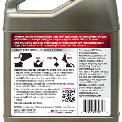 CRC Evapo-Rust, Heavy-Duty Rust Remover, Reusable, Acid-Free, Non-Corrosive, Water-based, 32 oz, Removes Rust to Bare Metal