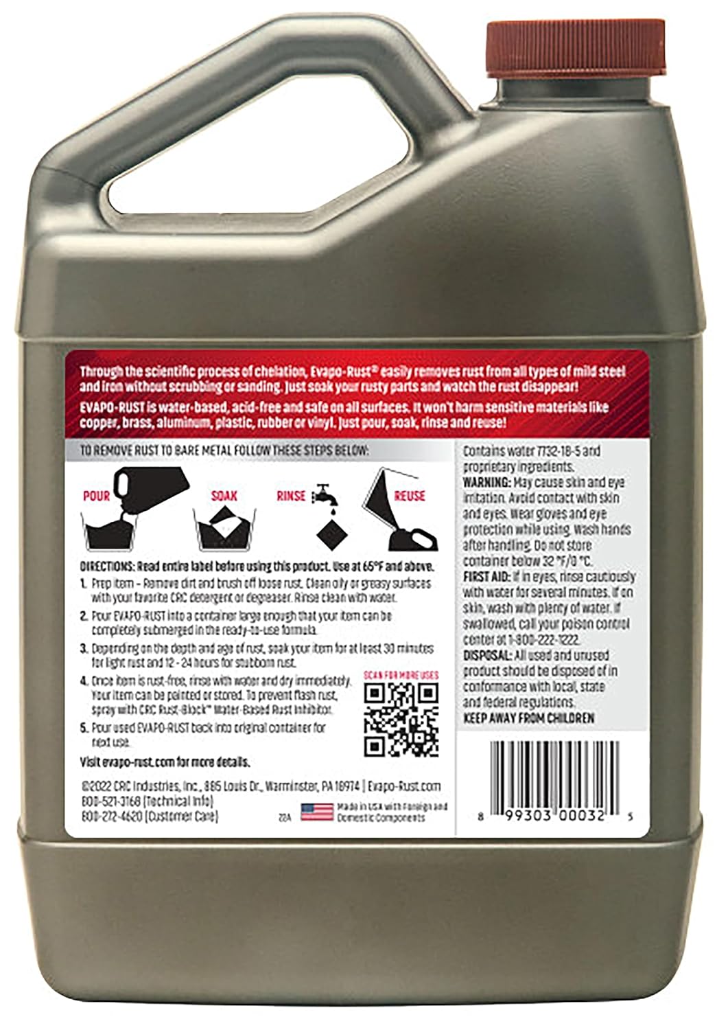 Heavy-Duty Rust Remover, Reusable, Acid-Free, Non-Corrosive, Water-based, 32 oz, Removes Rust to Bare - photo 2
