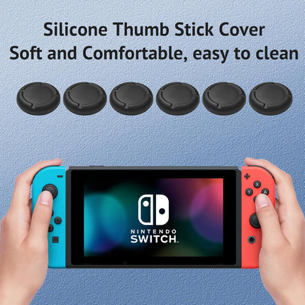 6Pcs Silicone Analog Stick Covers for Nintendo Switch, OLED, Joy-con Controller Thumb Grips, Joystick Replacement Caps