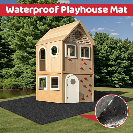 71 Inches x 55 Inches Large Outdoor Playhouse Mat Waterproof Play Mat with Non Slip Bottom and Soft Felt Top Foldable for Indoor Outdoor Use Picnics Exercise and Playtime