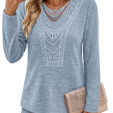 Long Sleeve Shirts for Women Boho Tops Trendy Blouses Dressy Casual