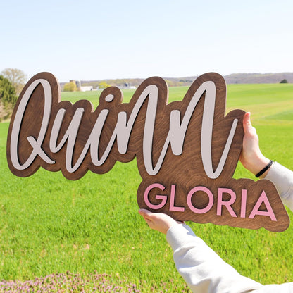 Wooden Name Sign for Nursery and Kids Room - Quinn Gloria - photo 4