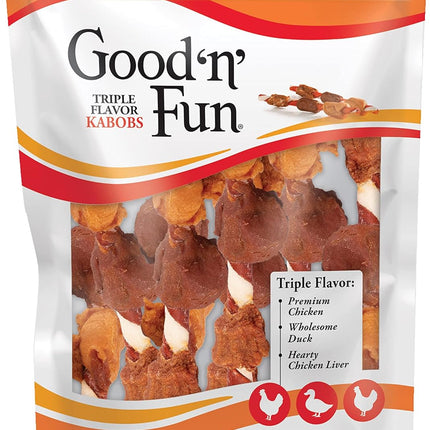 Good'N'Fun Triple Flavored Rawhide Kabobs for Dogs