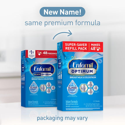 Enfamil Optimum (Enspire), Our Closest Formula to Breast Milk, Immune-Supporting Lactoferrin and Brain-Supporting DHA Baby Formula, 30 Oz Refill