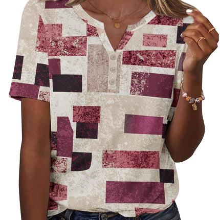 Blusas de verano para mujer, casuales, manga corta, cuello en V