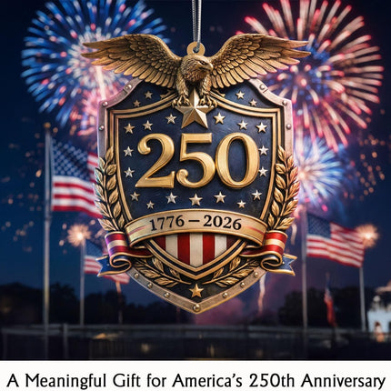 United States 250th Anniversary Ornament, Patriotic Eagle Christmas Ornament, Double-Sided Printed 2D Acrylic Keepsake, 1776-2026 America 250th Christmas Ornament (250th Two)