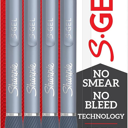 Sharpie S-Gel Gel Pens Medium Point (0.7mm) Frost Blue Body Black Gel Ink Pens 4 Count