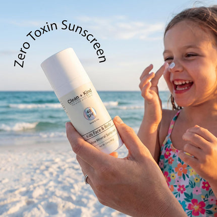Kids Mineral Sunscreen SPF 40 – Non-Nano Zinc Oxide Sun Protection with Grass-Fed Tallow, Lightweight No White Cast, Gentle for Sensitive Skin