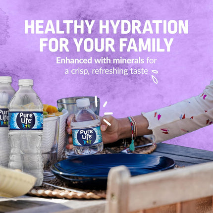 Purified Water Bottles, 12 Pack - Still Bottled Water Enhanced with Minerals for a Crisp Taste, Plastic Bottles - 16.9 Fl oz