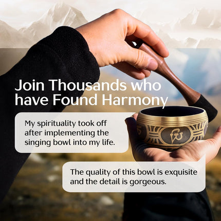 Silent Mind Tibetan Singing Bowl Set – Easy to Play & Beginner Friendly Meditation Bowl with Cushion & Mallet | Stress Relief & Mindfulness | Gift-Ready