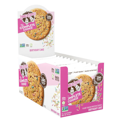 Lenny & Larry's Protein Cookie, [Birthday Cake], Chewy Soft Baked, 16g Plant Protein, Vegan, Non-GMO, High Fiber, 4 Ounce Cookie (Pack of 12)