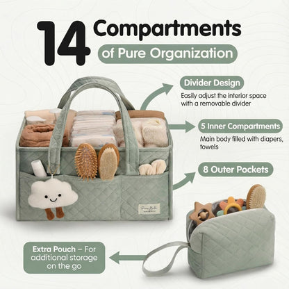 Baby Diaper Caddy Organizer and Portable Nursery Basket - photo 2