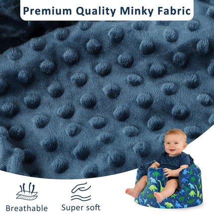 TANOFAR Baby Seat Cover Compatible with Bumbo Seat and Nuby Seat, Removable Breathable Baby Floor Seat Cover for Boys and Girls, Seat Not Included (Blue Dinosaur)