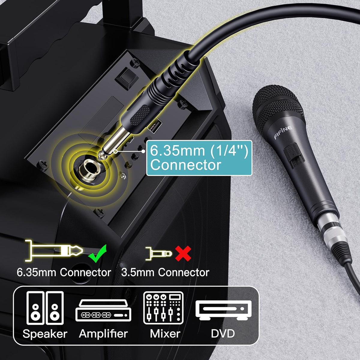 Wired Dynamic Karaoke Vocal Microphone with 14.8 ft Cable - photo 2