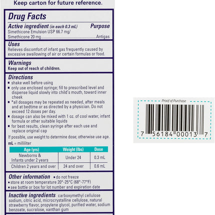 Little Remedies Newborn Gas Relief Drops, Relieves Discomfort From Gas, Baby Medicine with No Artificial Flavors or Dyes, Natural Berry Flavor, 1 Fl Oz