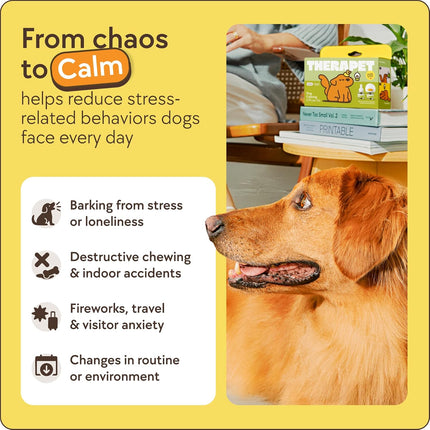 TherapetMD Dog Calming Diffuser - for Stress, Destructive Behavior, Pee Accidents, Separation Anxiety, Barking, Aggression & Chewing - 2 count Refill Included 30-Day each - Packaging May Vary